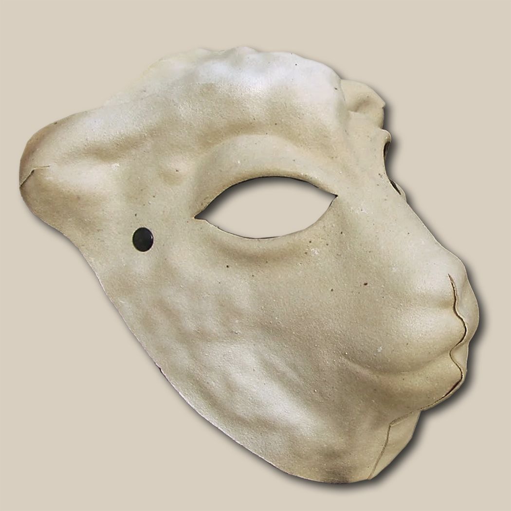 Schaf - pecora bianco - Ledermaske