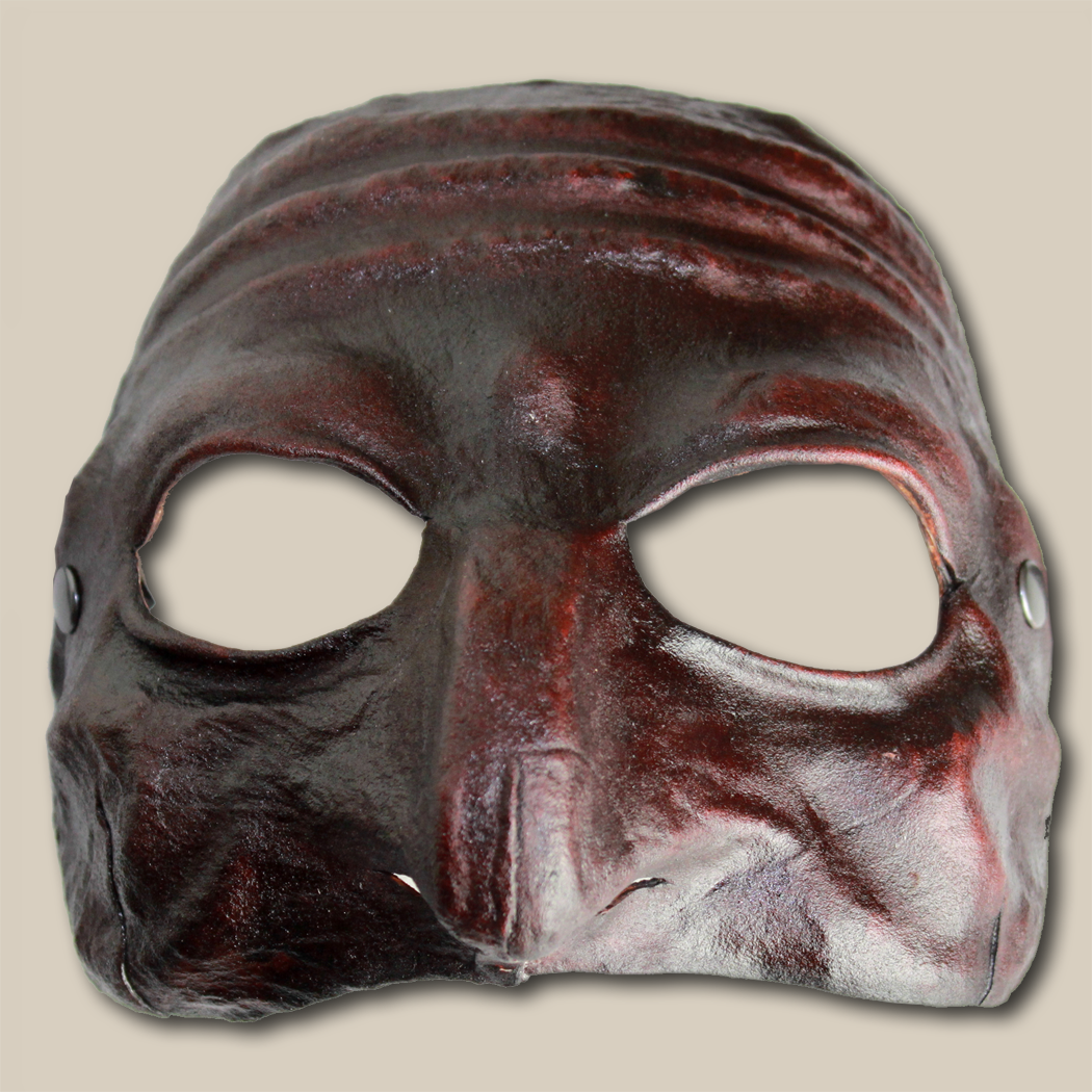 Pulcinella marrone di cuoio per la Commedia dell'Arte - Ledermaske
