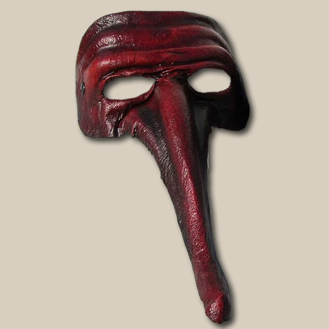 Capitano rosso di cuoio per la Commedia dell'Arte - Ledermaske