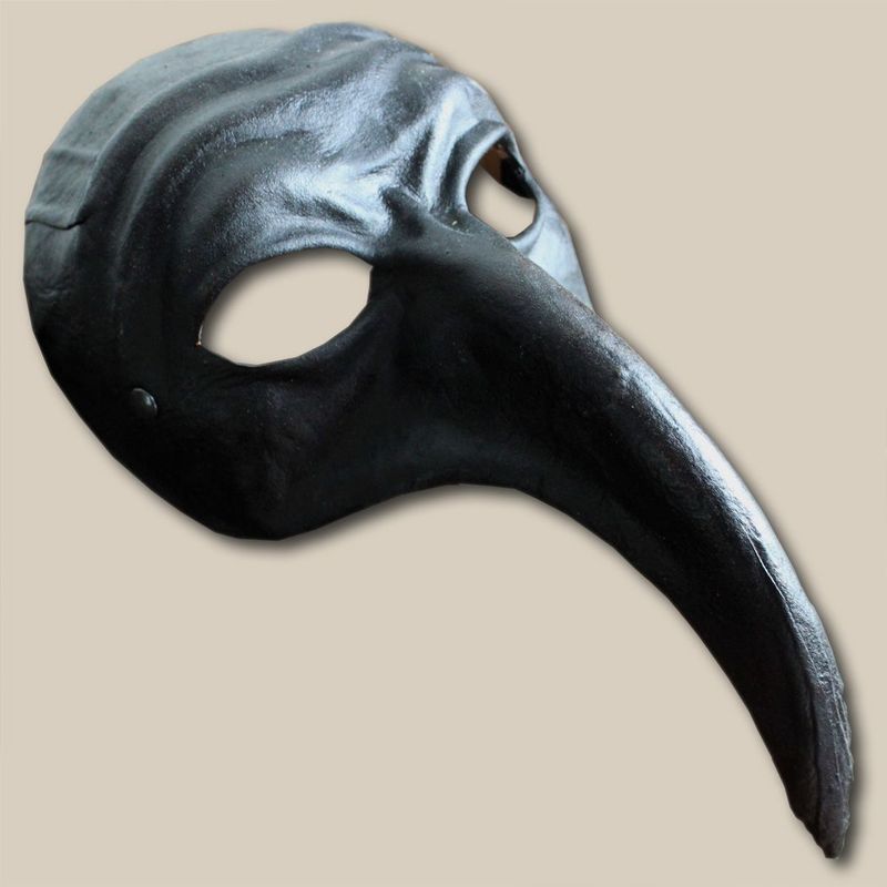 Naso Turco nero di cuoio per la Commedia dell' Arte - Leather mask