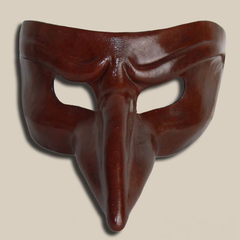 Pulcinella di Callot marrone di cuoio per la Commedia dell' Arte - Ledermaske Pulcinella di Callot marrone di cuoio per la Commedia dell' Arte - Ledermaske