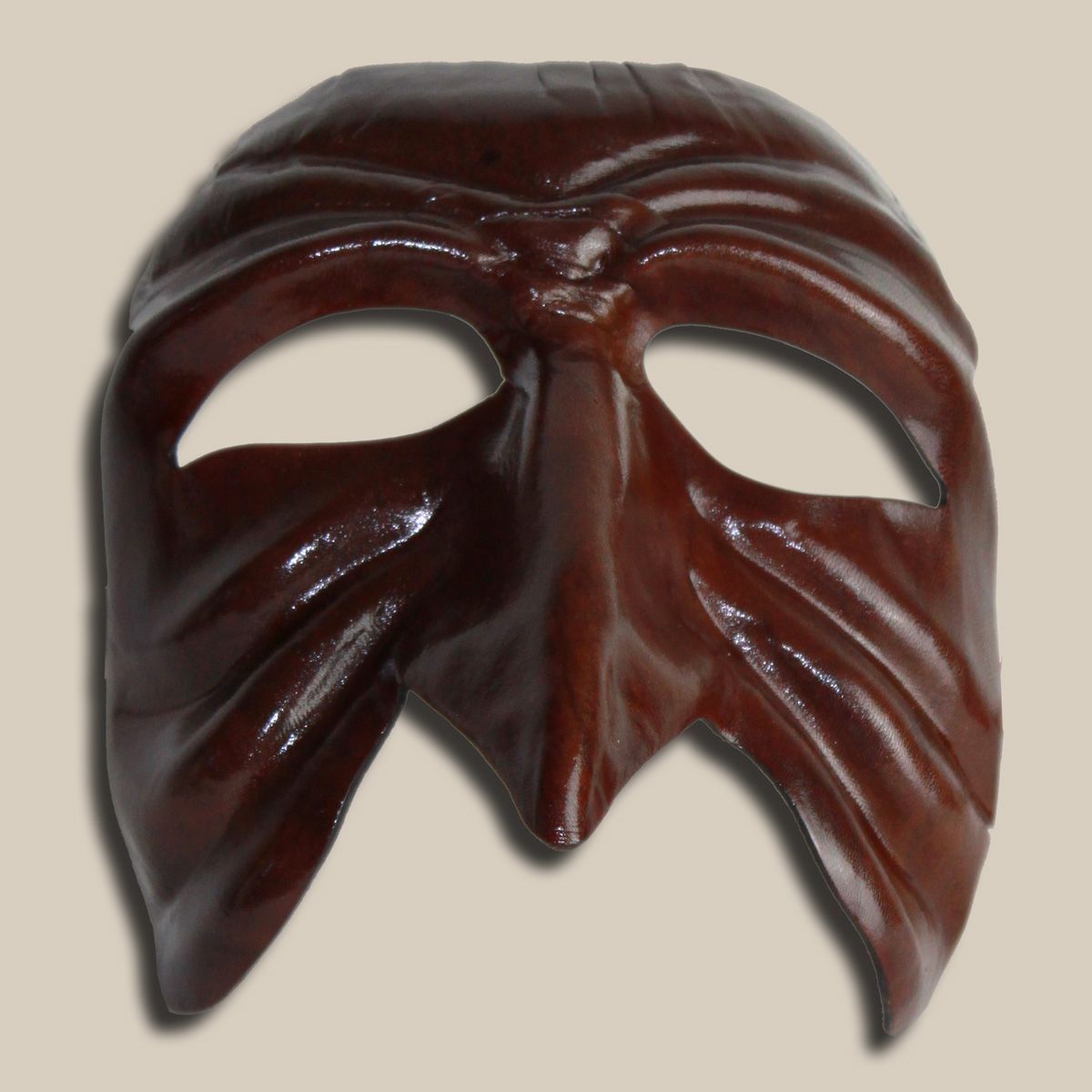 Stenterello marrone di cuoio per la Commedia dell' Arte - Ledermaske
