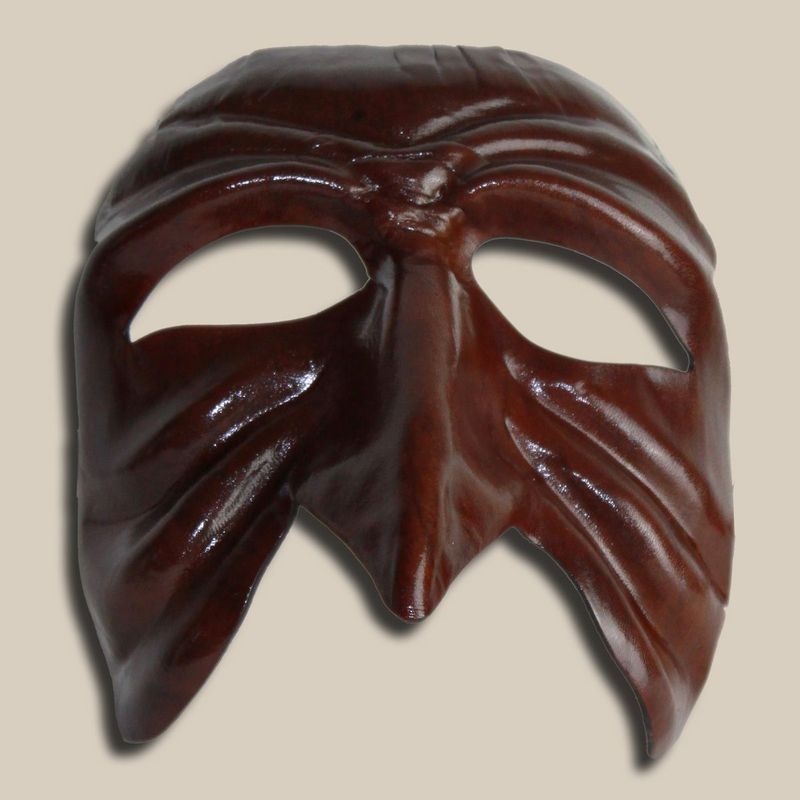 Stenterello marrone di cuoio per la Commedia dell' Arte - Ledermaske Stenterello marrone di cuoio per la Commedia dell' Arte - Ledermaske