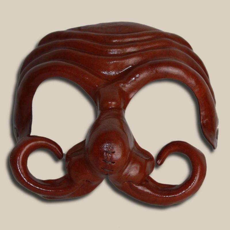 Polichinella balanzone marrone di cuoio per la Commedia dell' Arte - Ledermaske Polichinella balanzone marrone di cuoio per la Commedia dell' Arte - Ledermaske