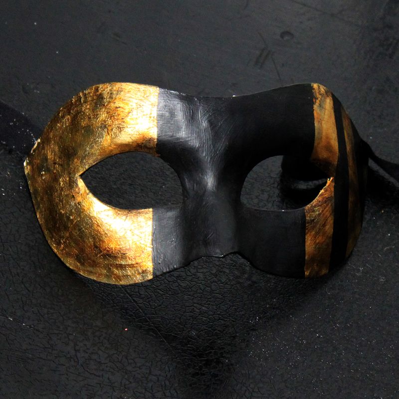 Arlecchina rame & nero di cartapesta per Commedia dell'Arte
