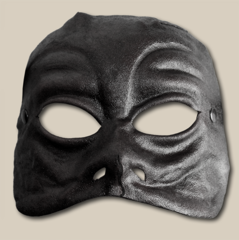 Arlecchino nero di cuoio per la Commedia dell'Arte - Ledermaske