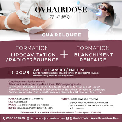 Formations Lipocavitation + Blanchiment dentaire