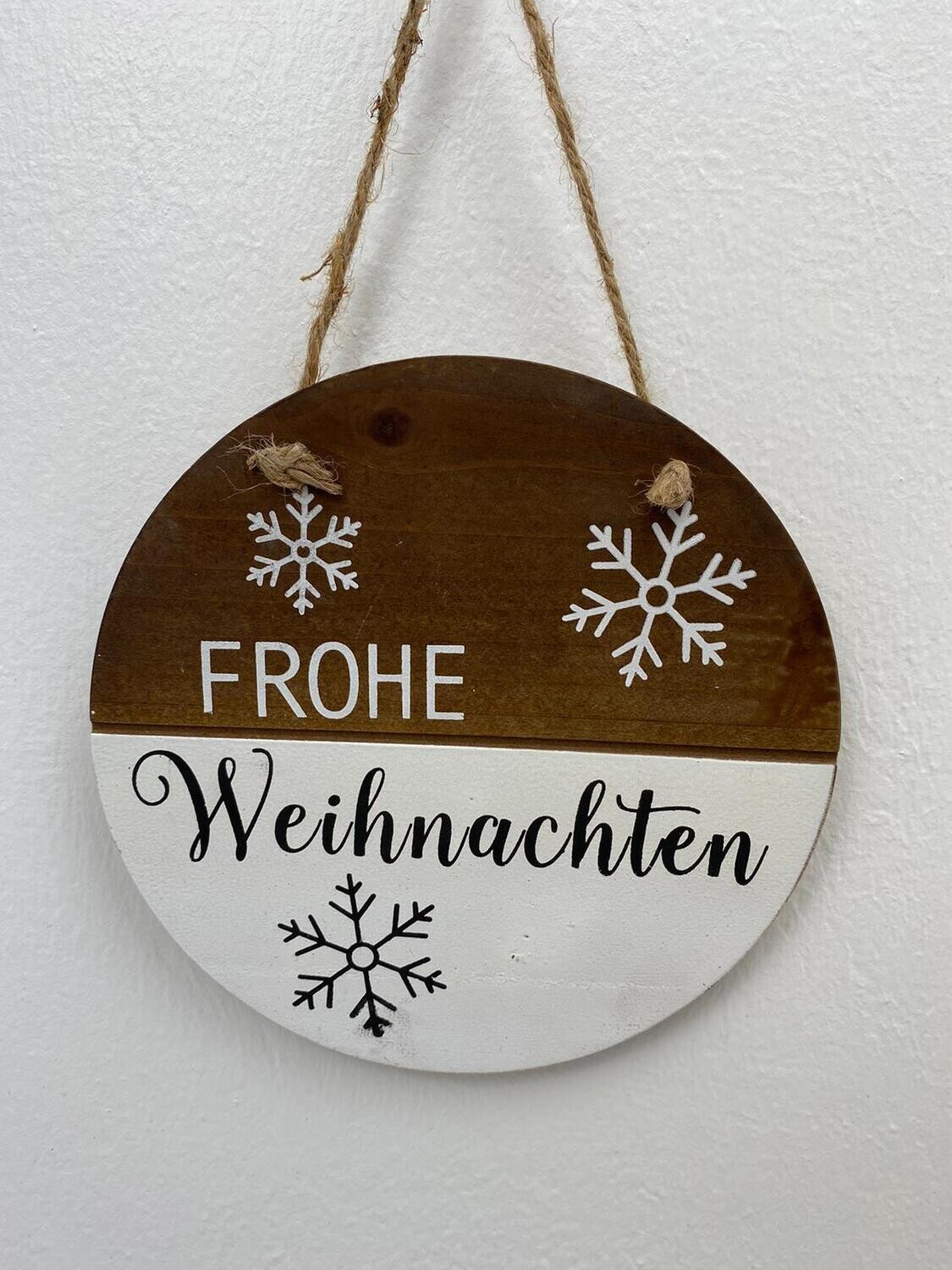 Schild "Frohe Weihnachten"