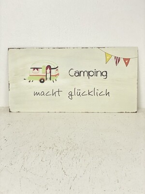 Metall Schild Motiv "Camping macht glücklich"