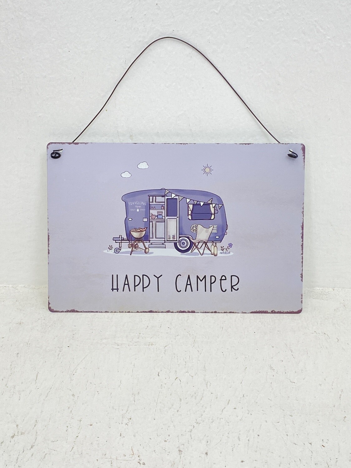 Metall Schild Motiv "Happy Camper"