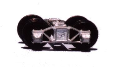 RGM-3203 - Southern Pacific 4' 0" wheel base trucks.  Gon, stock and flat cars