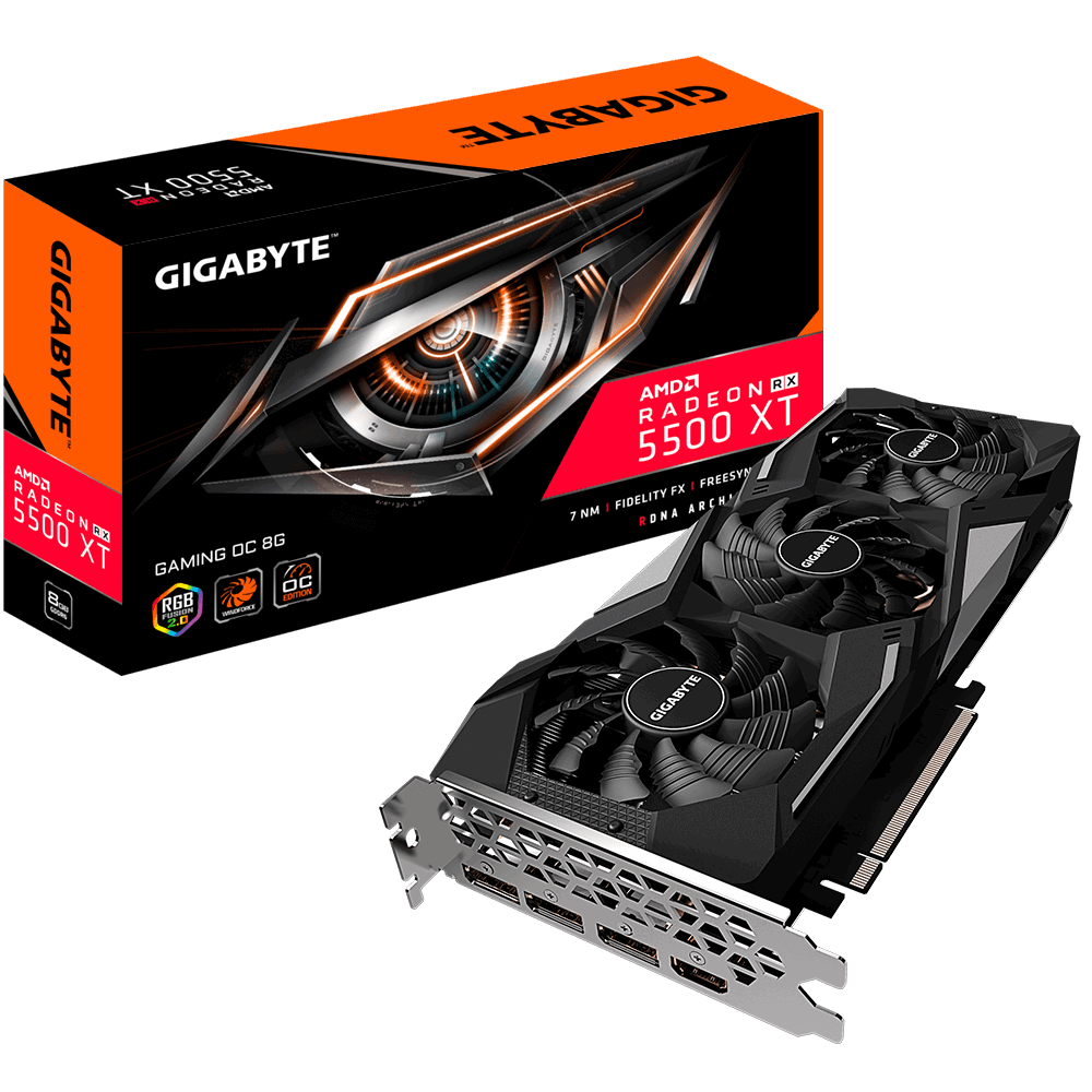 GIGABYTE Radeon RX 5500 XT Gaming OC 8GB 128-Bit GDDR6 Video Card