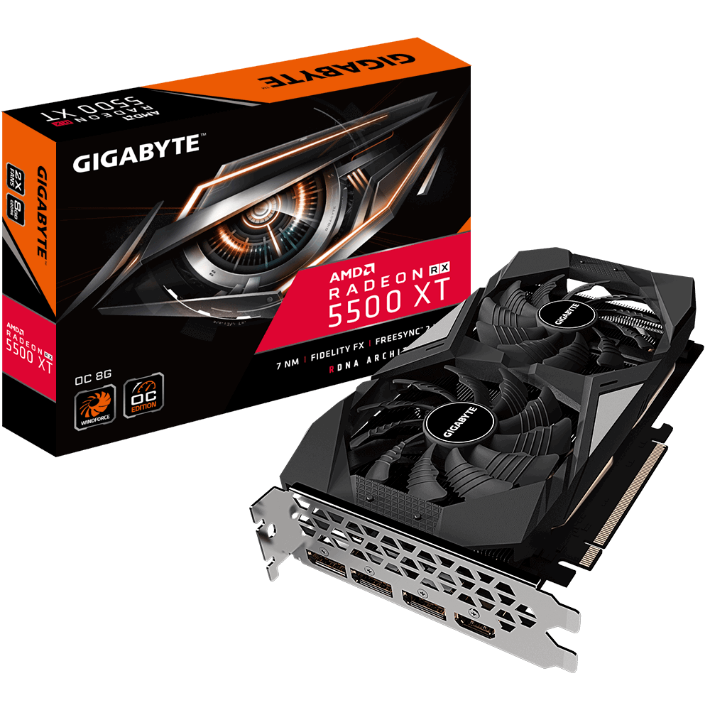 GIGABYTE AMD Radeon™ RX 5500 XT OC 8GB GDDR6 128-bit Video Card