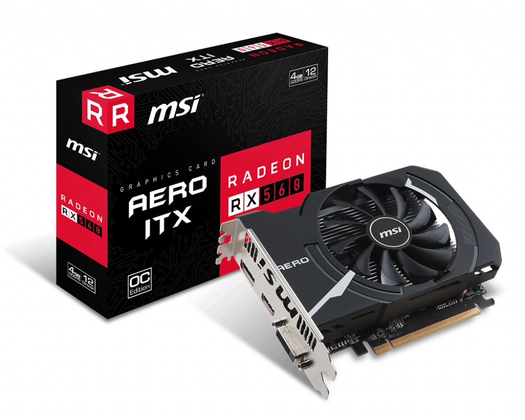 MSI Radeon RX 560 AERO ITX 4GB OC GDDR5 Video Card