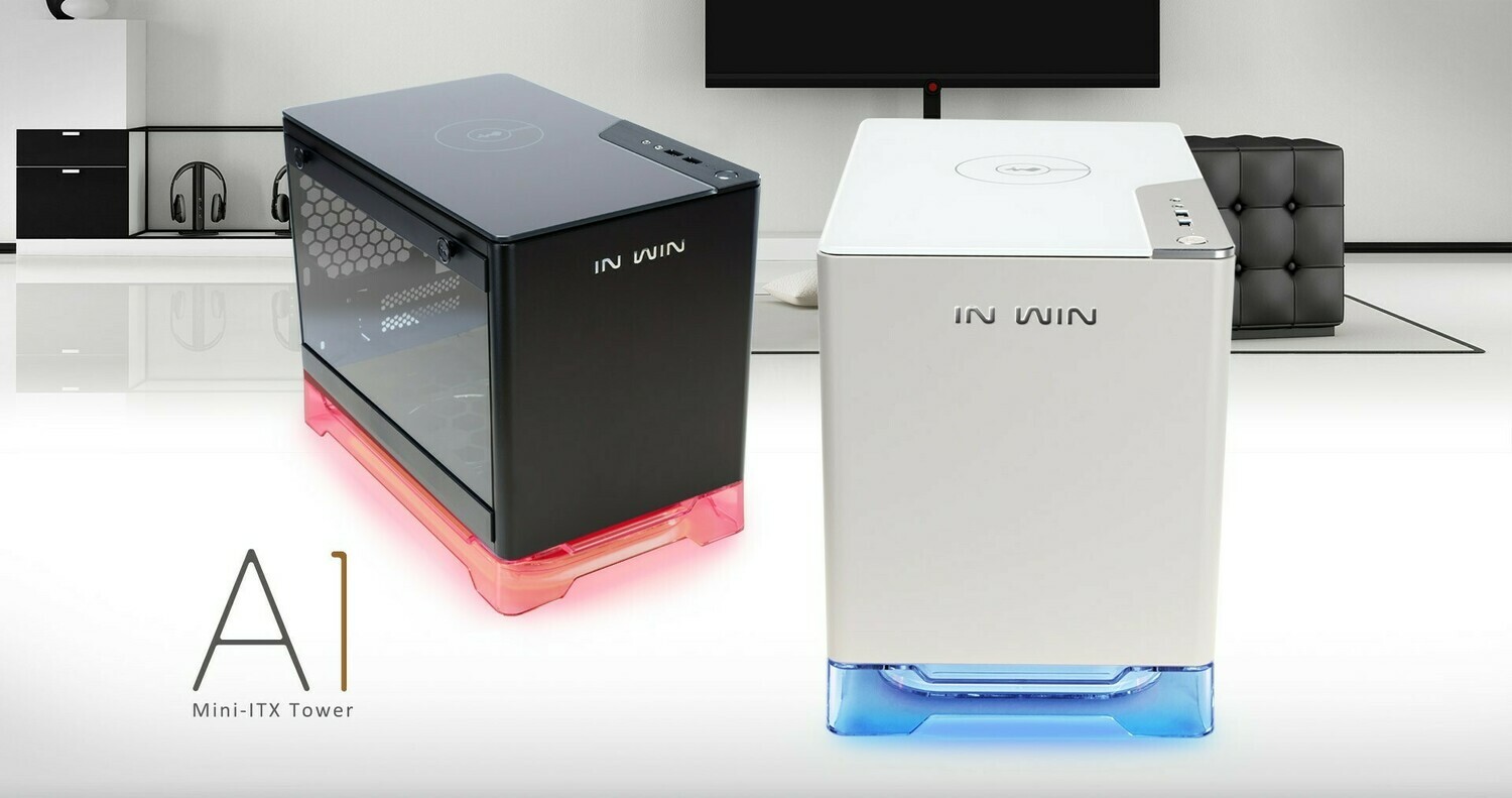 InWin A1 MINI-ITX CUBE Tempered Glass CASE with InWin 600W Power Supply