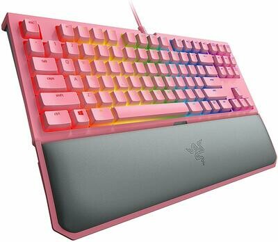 Razer BlackWidow TE Chroma v2 Mechanical Gaming Keyboard: Green Key Switches - Tactile & Clicky - Chroma RGB Lighting - Magnetic Wrist Rest - Programmable Macro Functionality - Quartz Pink Razer BlackWidow TE Chroma v2 Mechanical Gaming Keyboard: Green Key Switches - Tactile & Clicky - Chroma RGB Lighting - Magnetic Wrist Rest - Programmable Macro Functionality - Quartz Pink