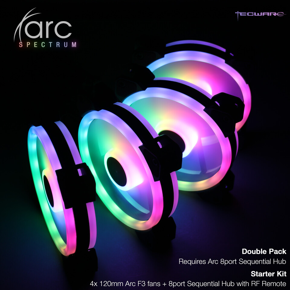Tecware ARC Spectrum 4 RGB Fans Sync ASUS/ASRock/Gigabyte/MSI Motherboards