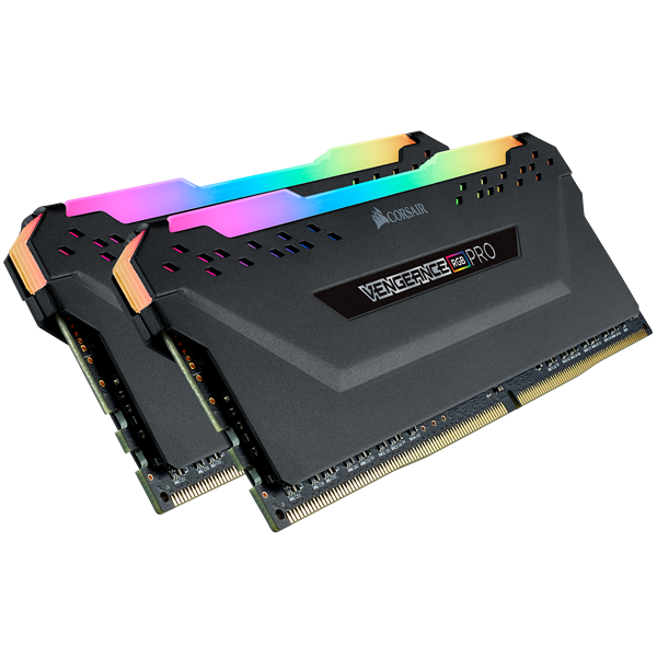 CORSAIR VENGEANCE® RGB PRO 16GB (2 x 8GB) DDR4 DRAM 3200MHz C16 Memory Kit — Black