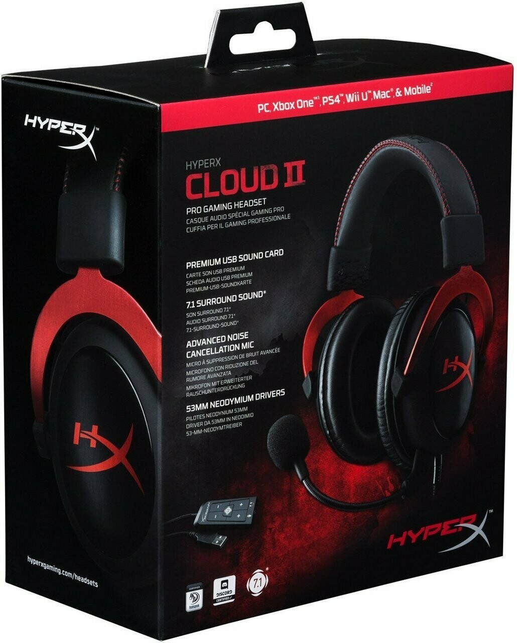 HyperX Cloud II Gaming Headset - 7.1 Surround Sound - Memory Foam Ear Pads - Durable Aluminum Frame - Multi Platform Headset