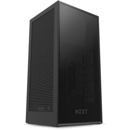 NZXT H1 Mini ITX TG Case with 650W SFX-L 80Plus Gold Fully Modular PSU, 140mm AIO Liquid Cooler, and PCIe 16x Gen3 High-Speed Riser Card