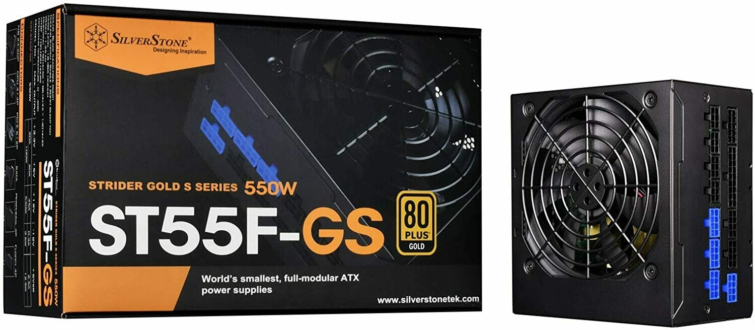 SilverStone 550W Fully Modular with 80 Plus Gold &amp; 140mm Design Power Supply