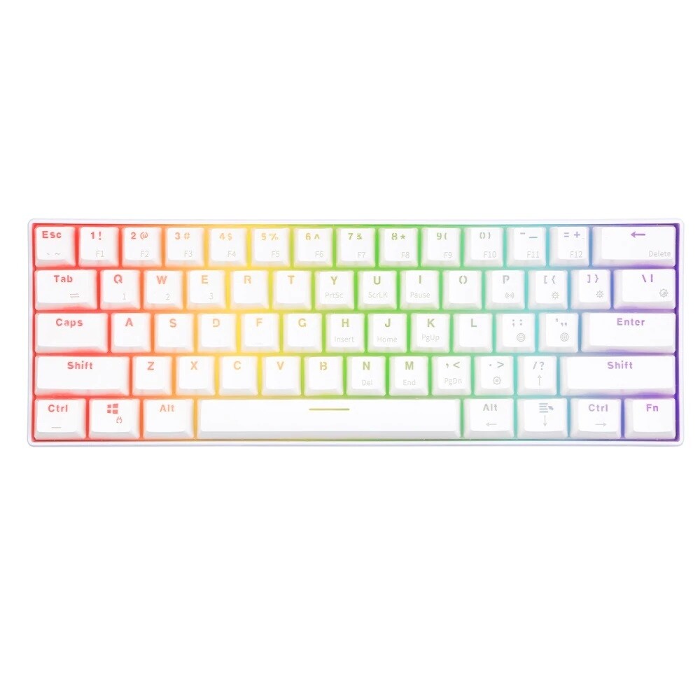RK ROYAL KLUDGE RK61 Wireless RGB 60% Mechanical Gaming Keyboard, Ultra-Compact Bluetooth Keyboard with Tactile Outemu Switches, Compatible for Multi-Device Connection