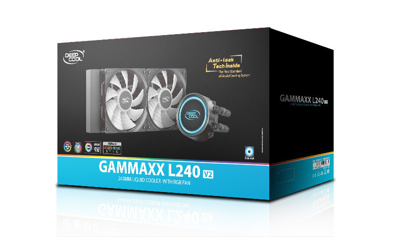 DEEPCOOL Gammaxx L240 V2, AIO RGB CPU Water Cooler, Anti-Leak Technology Inside, SYNC RGB Waterblock