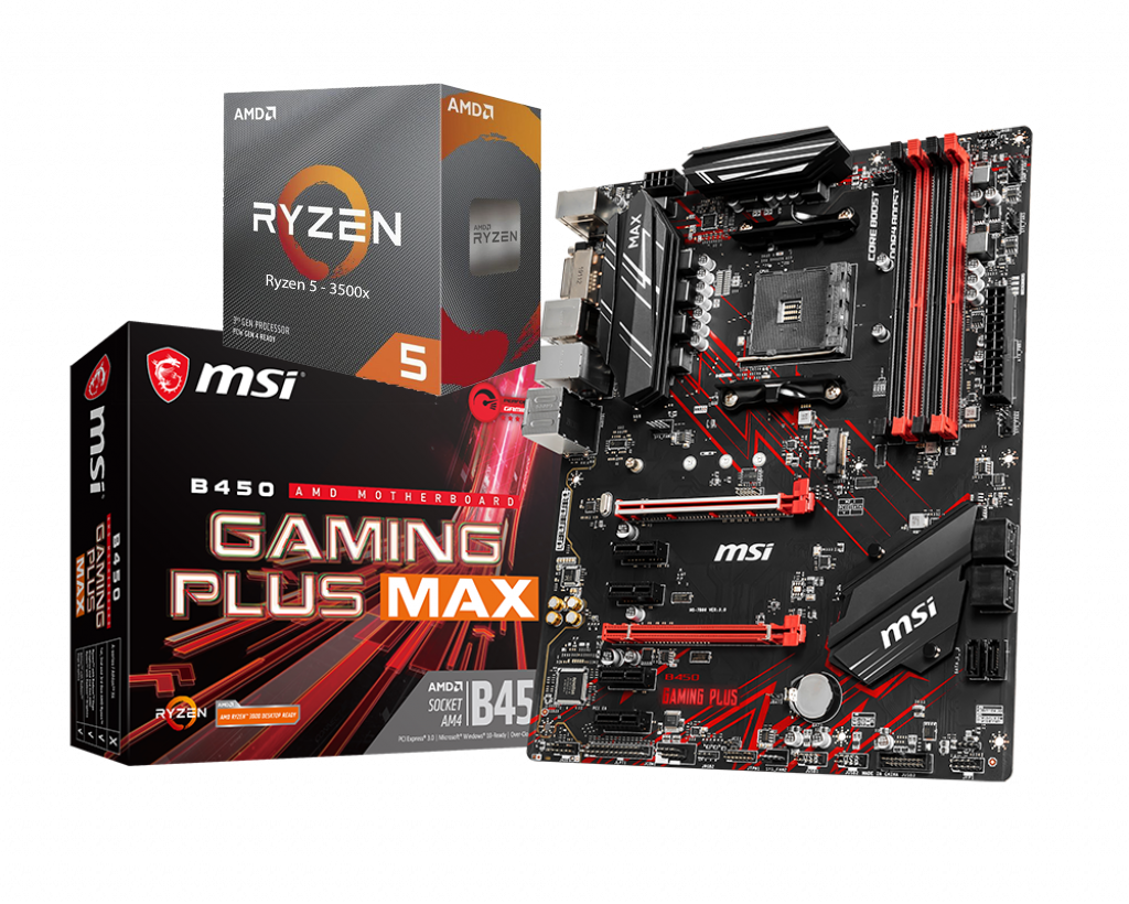 AMD RYZEN 5 3500X 6-Core 3.6 GHz (4.1 GHz Max Boost) + MSI B450 Gaming Plus Max Motherboard Bundle