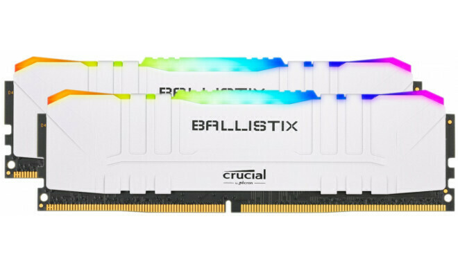 Crucial Ballistix RGB 16GB (8GB x2) 3200 MHz CL15 DDR4 RAM, Gaming Memory Kit, White