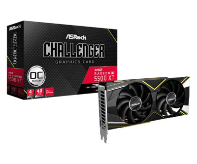ASRock Radeon RX 5500 XT Challenger D 4GB GDDR6 128-bit Video Card ASRock Radeon RX 5500 XT Challenger D 4GB GDDR6 128-bit Video Card