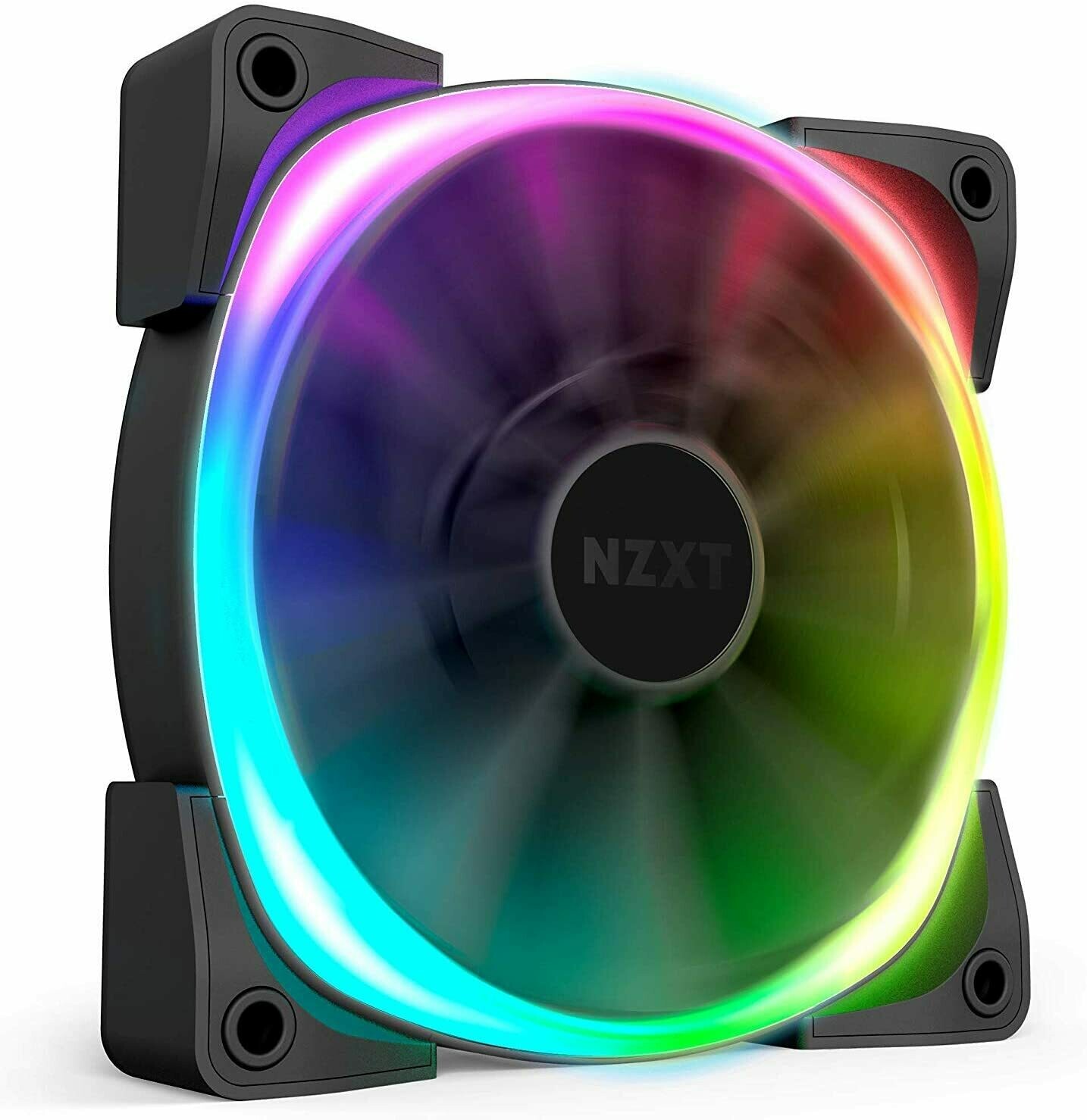 NZXT AER RGB 2-140mm - Advanced Lighting Customizations - Winglet Tips - Fluid Dynamic Bearing - LED RGB PWM Fan for Hue 2 - Single (HUE2 Lighting Controller Not Included)