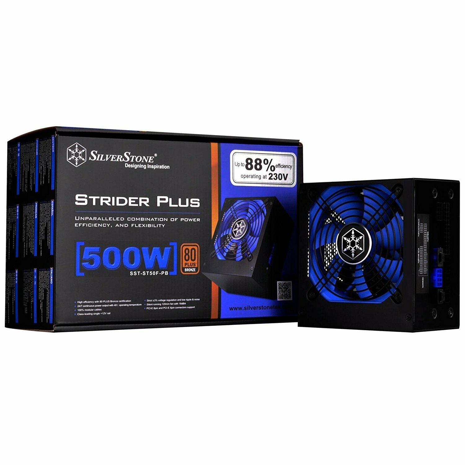 SilverStone Strider Plus Series, 500W 80 Plus Bronze ATX PC Power Supply