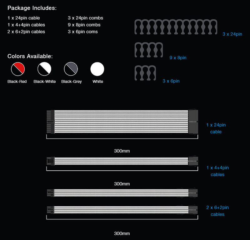 Tecware Flex Sleeved Extension Cables