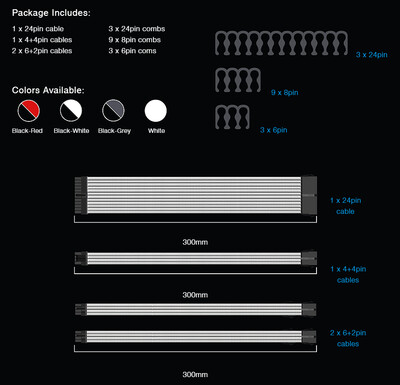 Tecware Flex Sleeved Extension Cables