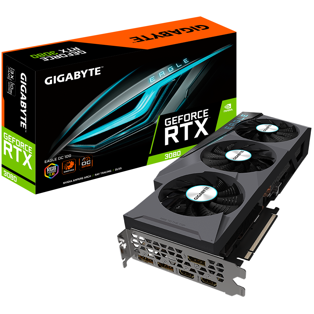 Gigabyte GeForce RTX™ 3080 EAGLE OC 10G GDDR6X 320-Bit Video Card