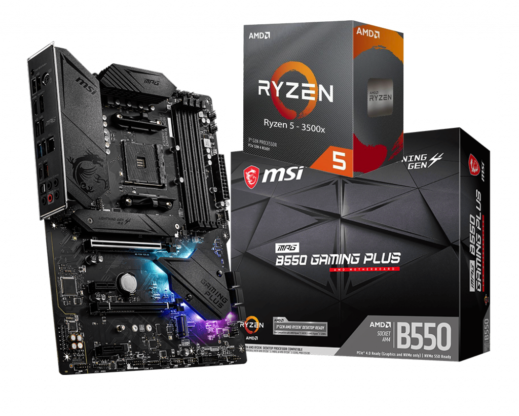 AMD RYZEN 5 3500X 6-Core 3.6 GHz (4.1 GHz Max Boost) + MSI MPG B550 Gaming Plus Motherboard Bundle