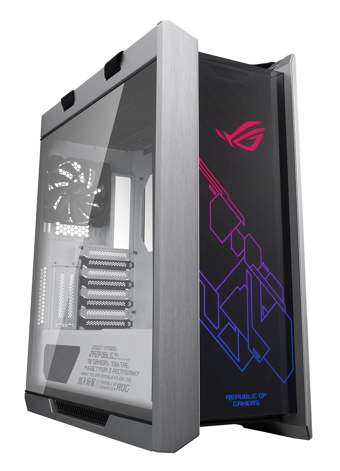 ASUS ROG Strix Helios GX601 White Edition RGB Mid-Tower Computer Case for ATX/EATX Motherboards with Tempered Glass, Aluminum Frame, Aura Sync (3X140MM RGB, 1X140mm)