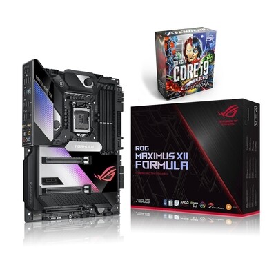 Intel Core i9-10900KA Processor 10-Cores 3.7 GHz up to 5.3 GHz Unlocked Special Marvel Edition + ASUS ROG MAXIMUS XII Z490 FORMULA Motherboard Bundle Intel Core i9-10900KA Processor 10-Cores 3.7 GHz up to 5.3 GHz Unlocked Special Marvel Edition + ASUS ROG MAXIMUS XII Z490 FORMULA Motherboard Bundle