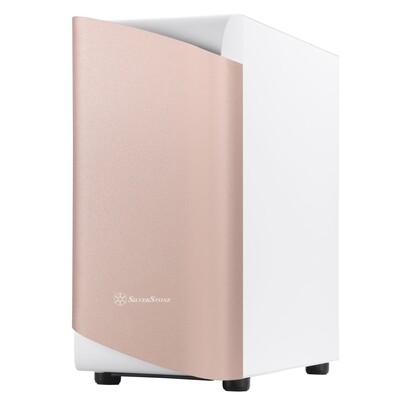 SilverStone SETA A1 Rose Gold on White ATX Mid-Tower Case with Aluminum Bezel TG Case