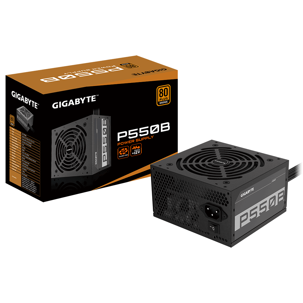 GIGABYTE 550W 80+ Bronze, Quiet Fan, Active Power Protection, Power Supply