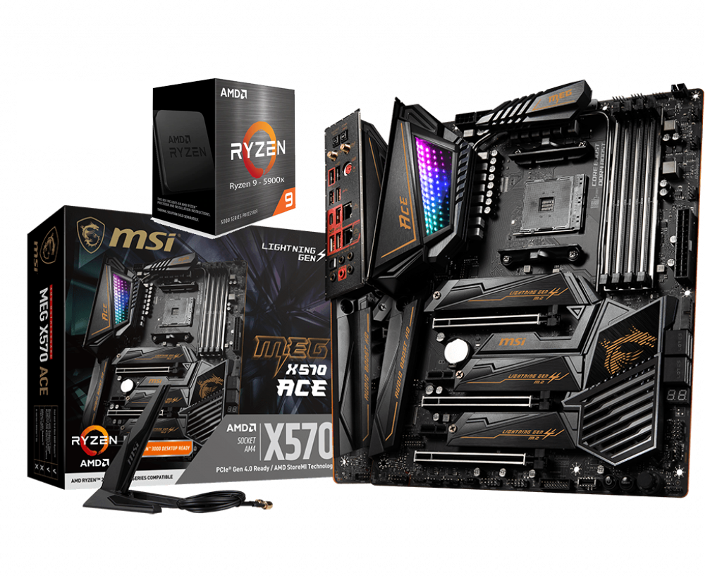 AMD RYZEN 9 5900X 12-Core 3.7 GHz (4.8 GHz Max Boost) + MSI MEG X570 ACE Gaming Motherboard Bundle