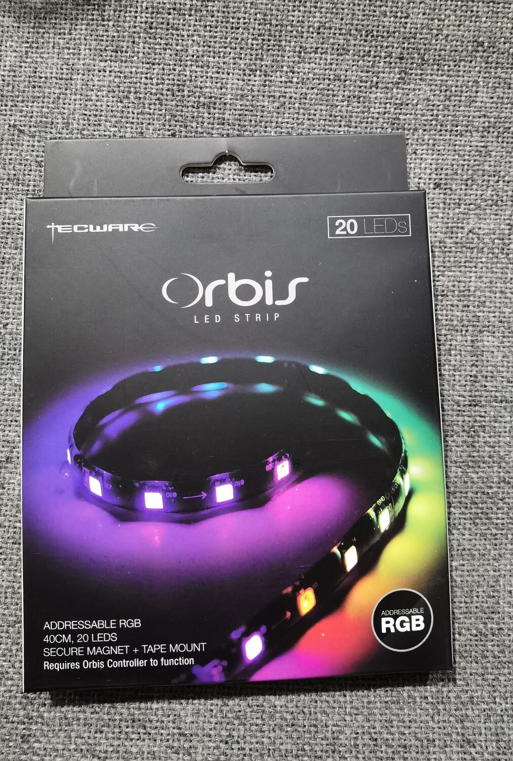 Tecware Orbis Led Strip ARGB 40CM, 20 Leds, Secure Magnet + Tape Mount ( REQUIRES: Orbis Controller to function )