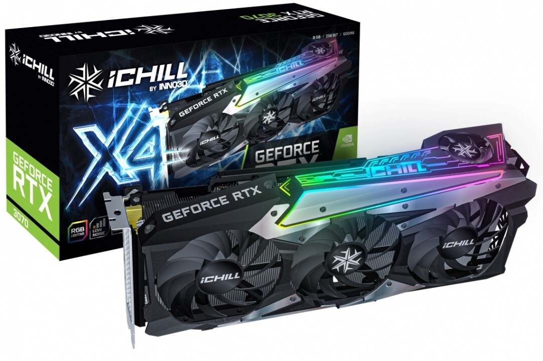 INNO3D GEFORCE RTX 3070 ICHILL X4 8GB 256-Bit GDDR6 PCI Express 4.0 HDCP Ready Video Card