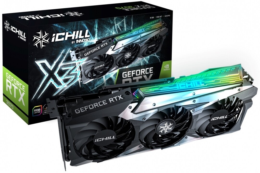 INNO3D GEFORCE RTX 3070 ICHILL X3 8GB 256-Bit GDDR6 PCI Express 4.0 HDCP Ready Video Card