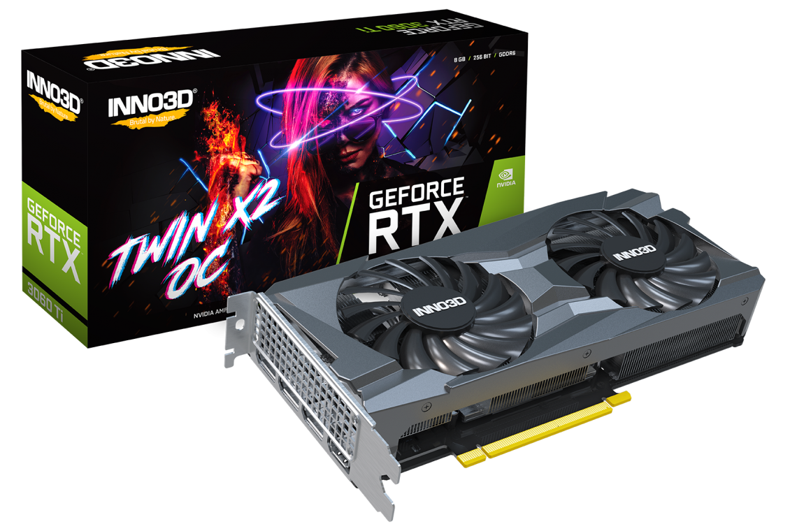 INNO3D GEFORCE RTX 3060 TI TWIN X2 OC 8GB 256-Bit GDDR6 PCI Express 4.0 HDCP Ready Video Card