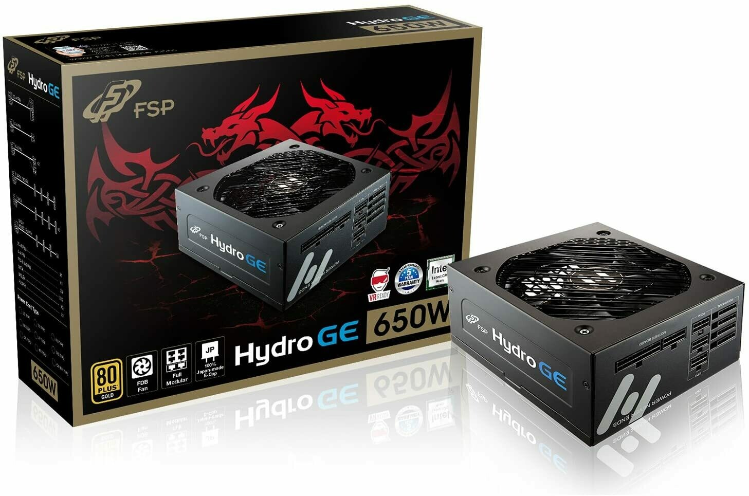 FSP HYDRO GE 650W 80PLUS GOLD Full Modular ATX ACTIVE PFC  POWER SUPPLY