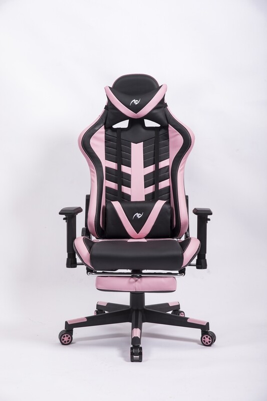 AndyGaming Pink Gaming Chair w/ Footrest