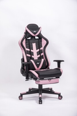 AndyGaming Pink Gaming Chair w/ Footrest
