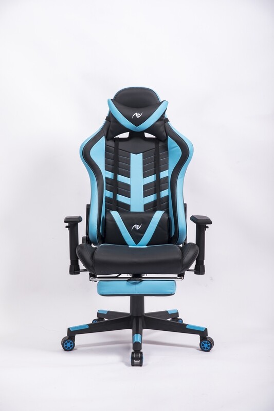 AndyGaming Blue Gaming Chair w/ Footrest