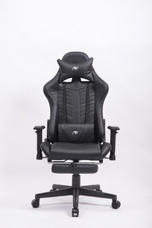 AndyGaming Black Gaming Chair w/ Footrest